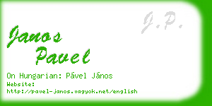 janos pavel business card